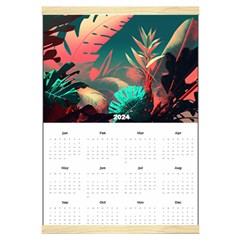 Personalized Tropical Palm and Monstera Leaves - Canvas Yearly Calendar 16  x 22 