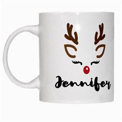 Personalized Deer Christmas Name - White Mug
