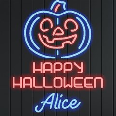 Personalized Happy Halloween Name - Neon Signs and Lights