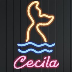 Personalized Whale Swimming in the Sea Name - Neon Signs and Lights
