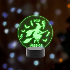 halloween - Remote LED Acrylic Message Display (Black Round Stand) 