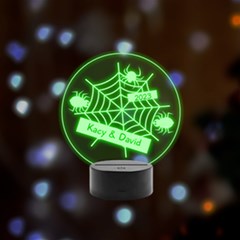 halloween - Remote LED Acrylic Message Display (Black Round Stand) 