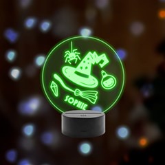 halloween - Remote LED Acrylic Message Display (Black Round Stand) 