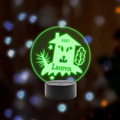 halloween - Remote LED Acrylic Message Display (Black Round Stand) 