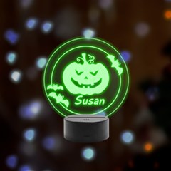 halloween - Remote LED Acrylic Message Display (Black Round Stand) 