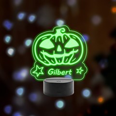 halloween - Remote LED Acrylic Message Display (Black Round Stand) 