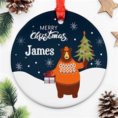 Christmas Bear - Ornament (Round)