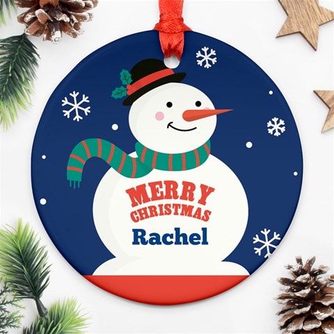 Personalized Christmas Snowman By Anita Front