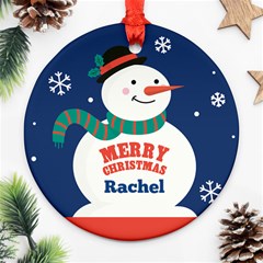 Personalized Christmas Snowman - Ornament (Round)