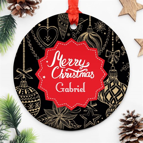 Personalized Christmas Black Ornaments By Anita Front