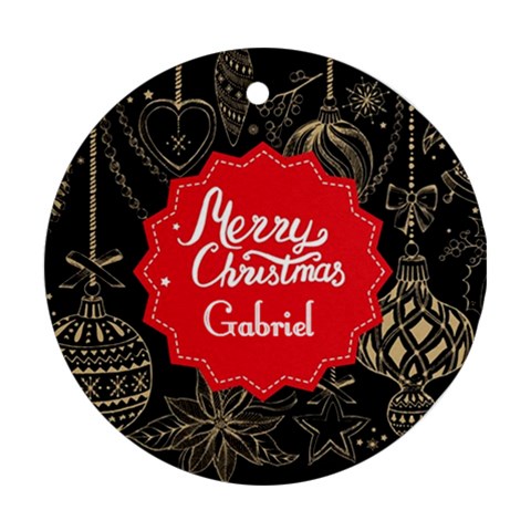 Personalized Christmas Black Ornaments By Anita Kwok Front