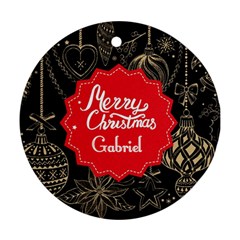 Personalized Christmas Black Ornaments - Ornament (Round)