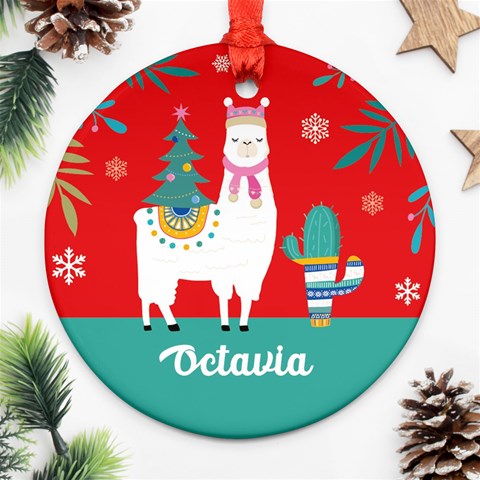 Personalized Christmas Alpaca By Anita Front