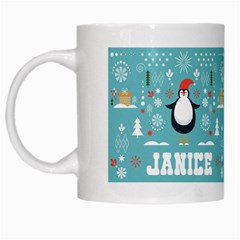 Personalized Xmas Penguin Name - White Mug