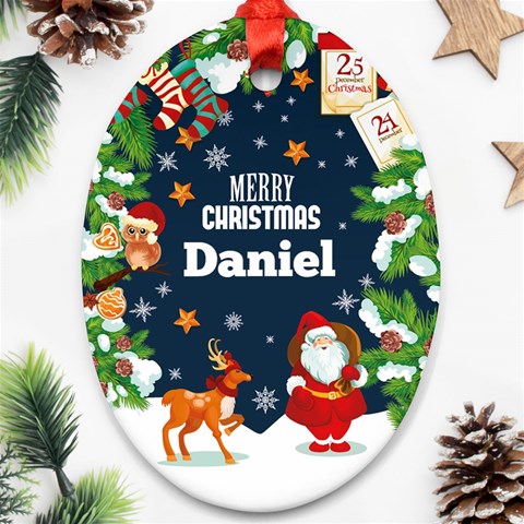 Personalized Christmas Santa With Reindeer By Anita Front