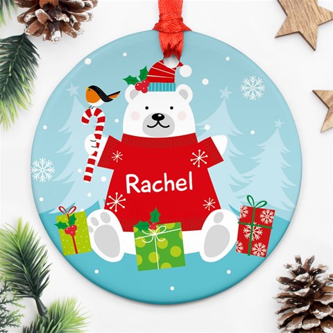 Personalized Christmas Bear By Anita Front