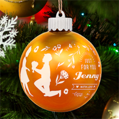 Personalized Valentines Day Name - LED Glass Sphere Ornament