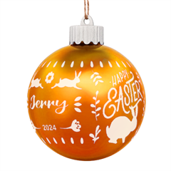 Personalized Easter Day Rabbit Egg Name - LED Glass Sphere Ornament