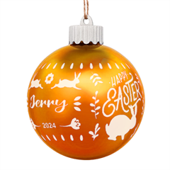 Personalized Easter Day Rabbit Egg Name - LED Glass Sphere Ornament