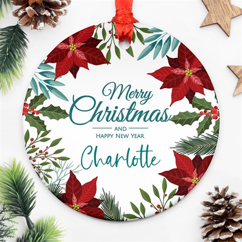 Personalized Christmas Poinsettia By Anita Front