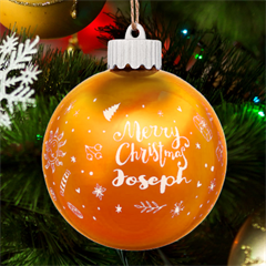 Personalized Merry Christmas Name - LED Glass Sphere Ornament