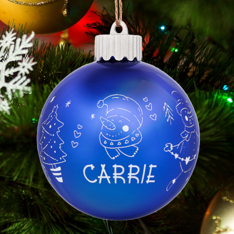 Personalized Merry Christmas Snowman Name By Joe Front