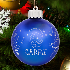 Personalized Merry Christmas Snowman Name - LED Glass Sphere Ornament