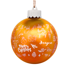 Personalized Merry Christmas illustration Name - LED Glass Sphere Ornament