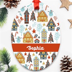 Personalized Name christmas House - Ornament (Oval)