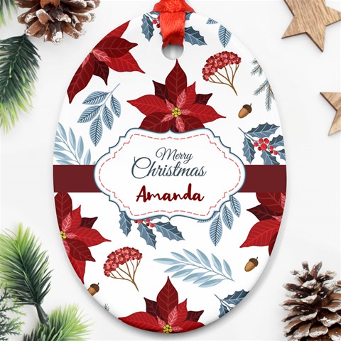 Personalized Name Christmas Poinsettia By Anita Front