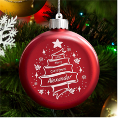 Christmas - LED Glass Round Ornament