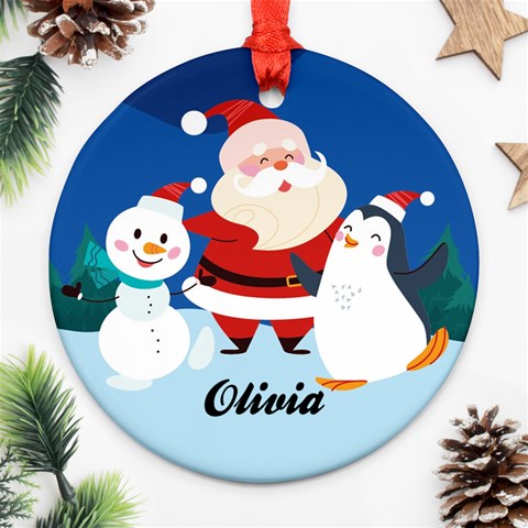 Christmas Santa Snowman Penguin By Anita Front