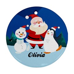 Christmas Santa Snowman Penguin - Ornament (Round)