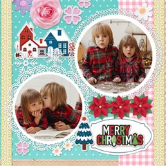 Personalized Christmas Scrapbook Page 12  X 12 
