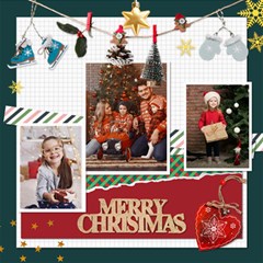 Personalized Christmas Scrapbook Page 8  X 8 