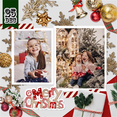 Personalized Christmas Scrapbook Page 8  X 8  By Joe 8 x8  Scrapbook Page - 1