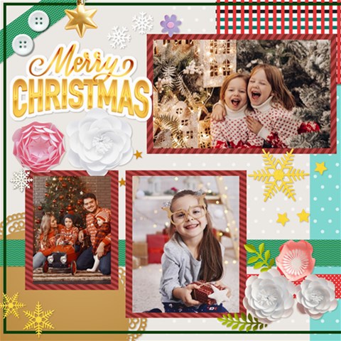 Personalized Christmas Scrapbook Page 8  X 8  By Joe 8 x8  Scrapbook Page - 1