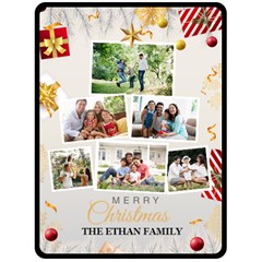 Christmas Tree Family Photo Large Blanket - Fleece Blanket (Large)