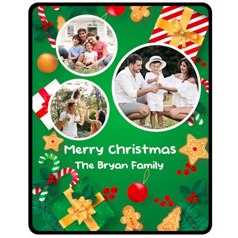 Christmas Family Photo Medium Blanket By Joe 60 x50  Blanket Front