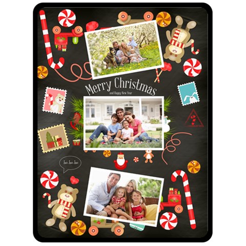 Christmas Family Large Blanket By Joe 80 x60  Blanket Front