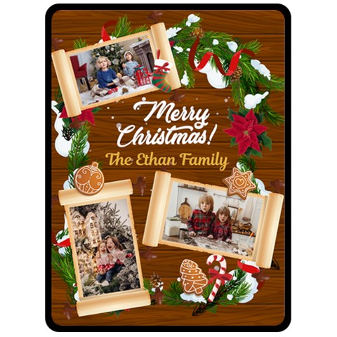 Christmas Family Photo Large Blanket By Joe 80 x60  Blanket Front