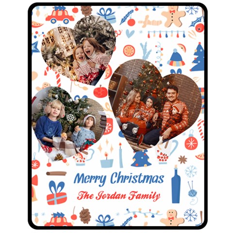 Christmas Family Photo Medium Blanket By Joe 60 x50  Blanket Front