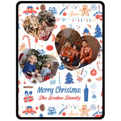 Christmas Family Photo Large Blanket - Fleece Blanket (Large)