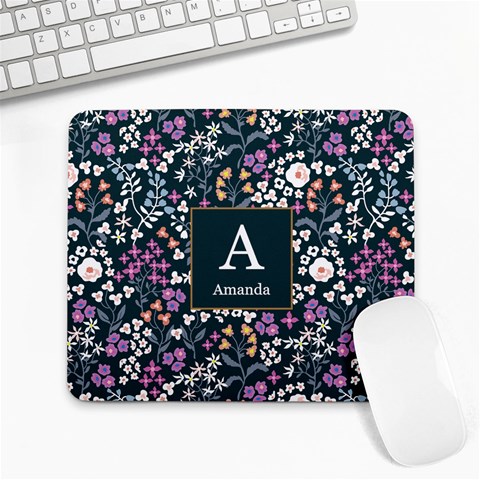 Initial Name Floral Mousepad By Joe 9.25 x7.75  Mousepad - 1