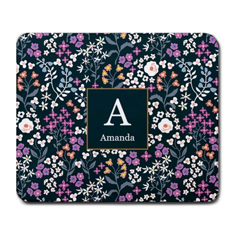 Initial Name Floral Mousepad By Joe 9.25 x7.75  Mousepad - 1