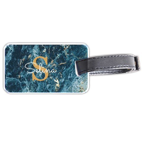 Initial Name Marble Luggage Tag By Joe Front