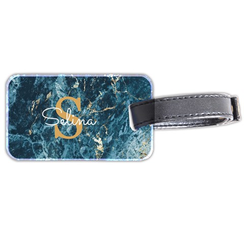 Initial Name Marble Luggage Tag By Joe Front