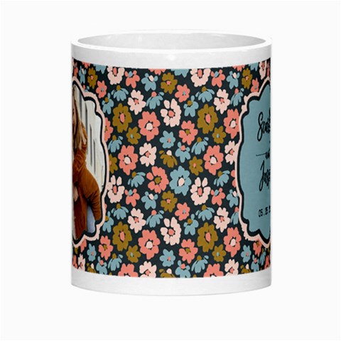 Couple Photo Floral Name Mug By Joe Center