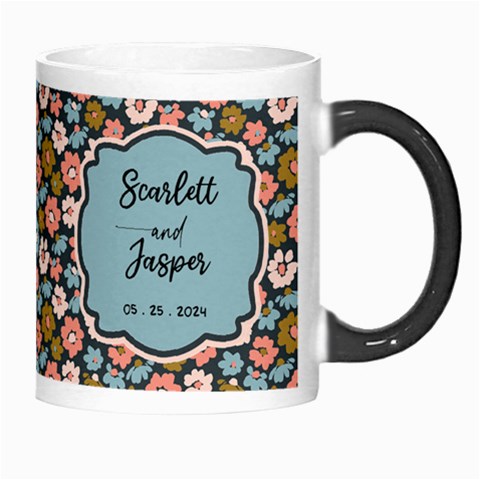 Couple Photo Floral Name Mug By Joe Right