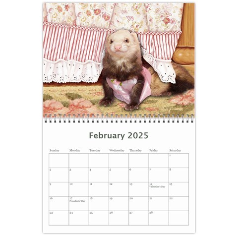 2025 Ferret Calendar By Tracy Pritchard Feb 2025